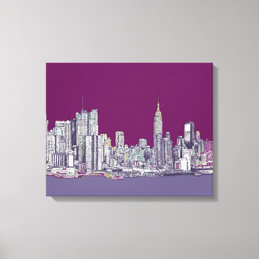 Toile New York NYC violet (Recto)