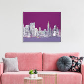 Toile New York NYC violet (Insitu(Salon))