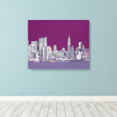 Toile New York NYC violet (Insitu (Plancher de Bois))