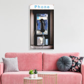 Toile New York Public Pay Phone, Retro Phone Booth (Insitu(Salon))