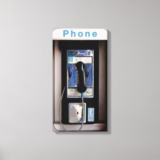 Toile New York Public Pay Phone, Retro Phone Booth (Recto)