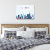 Toile New York | Rouge, blanc et bleu (Insitu(Chambre))