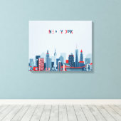 Toile New York | Rouge, blanc et bleu (Insitu (Plancher de Bois))