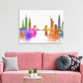 Toile New York Skyline - Arc en ciel (Insitu(Salon))
