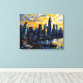 Toile New York Skyline Sunset Canvas Wall Art (Insitu (Plancher de Bois))