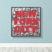 Toile New York | Typographie Skyscraper (Insitu (Plancher de Bois))
