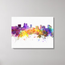 Newark skyline in background watercolor