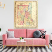 Toile NH, Vermont Carte par Mitchell (Insitu(Salon))