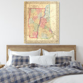 Toile NH, Vermont Carte par Mitchell (Insitu(Chambre))
