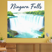 Toile Niagara Falls Painterly Landscape Illustration (Insitu(Salon))