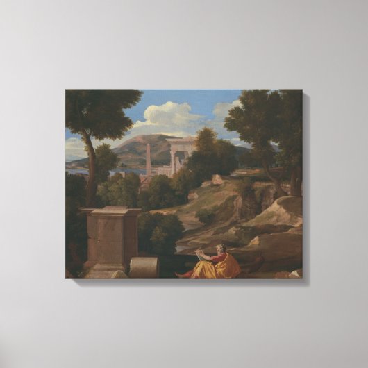Toile Nicolas Poussin - Paysage avec Saint John (Recto)