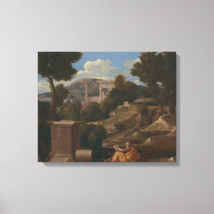 Toile Nicolas Poussin - paysage avec St John