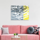 Toile Nid Abstrait en gris et jaune (Insitu(Salon))