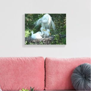 Toile Nidification de la Grande Aigrette