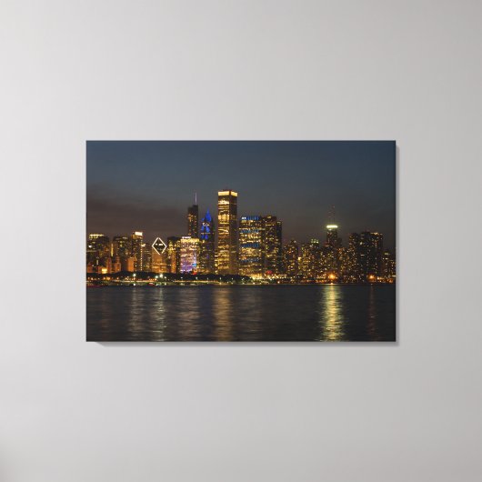 Toile Night Skyline Chicago Pano (Recto)