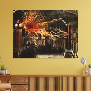 Toile Nikola Tesla Homme de Mystère Couleur Redux