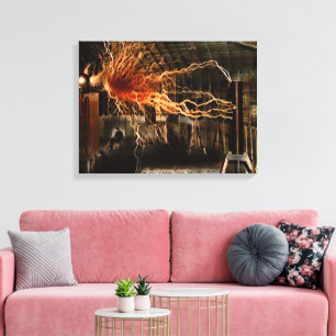 Toile Nikola Tesla Homme de Mystère Couleur Redux