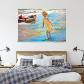 Toile Niña en la playa, Valence par Joaquin Sorolla 1910 (Insitu(Chambre))