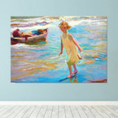 Toile Niña en la playa, Valence par Joaquin Sorolla 1910 (Insitu (Plancher de Bois))