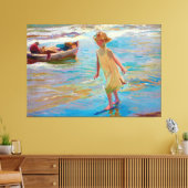 Toile Niña en la playa, Valence par Joaquin Sorolla 1910 (Insitu(Salon))