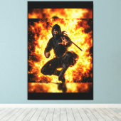 Toile Ninja Warrior dans le Feu 40x60 (Insitu (Plancher de Bois))