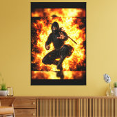 Toile Ninja Warrior dans le Feu 40x60 (Insitu(Salon))