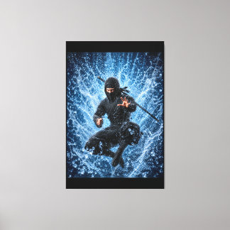 Toile Ninja Warrior dans l'eau 40x60
