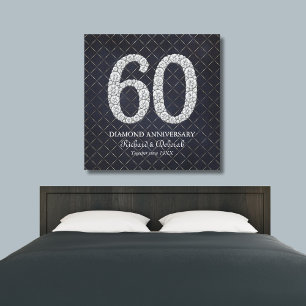 Toile Noces de diamant 60 ans de mariage Réel