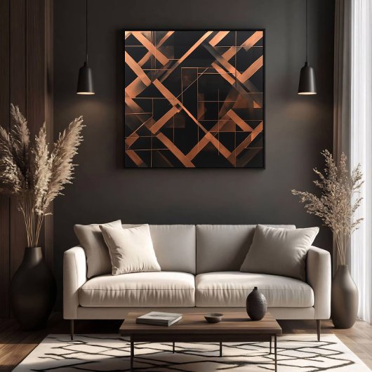Toile Nocturnal Amber Geometry