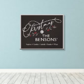 Toile "Noël à" Nom de famille Holiday SVG (Insitu (Plancher de Bois))