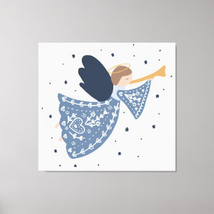 Toile Noël Ange Paix sur Terre Vacances paradisiaques