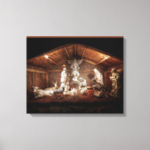 Toile Noël Avent Jésus Nativité Manger Scène