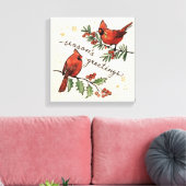 Toile Noël Cardinal Lovebirds (Insitu(Salon))
