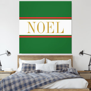 Toile NOEL Coloré Rouge Noir clair rayures de Noël