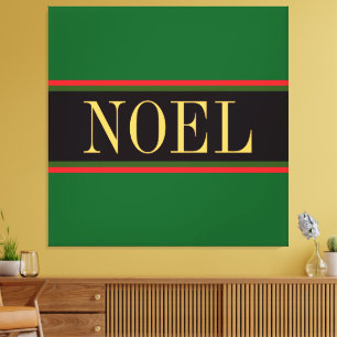 Toile NOEL Coloré Rouge Noir clair rayures de Noël