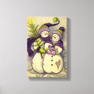 Toile Noël de 4882 bonhommes de neige