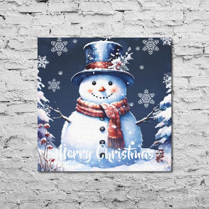 Toile Noël de la forêt d'hiver