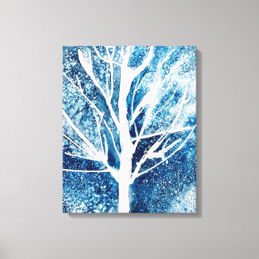 Toile Noël du bouleau blanc d'hiver (Recto)
