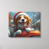 Toile Noël du chien espagnol breton (Recto)