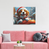 Toile Noël du chien espagnol breton (Insitu(Salon))