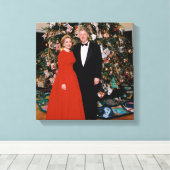 Toile Noël du président américain Bill Clinton et Hillar (Insitu (Plancher de Bois))