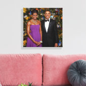 Toile Noël du président Barack Obama et de Michelle (Insitu(Salon))