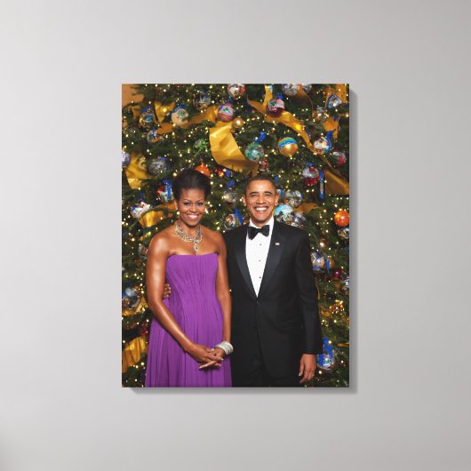 Toile Noël du président Barack Obama et de Michelle (Recto)