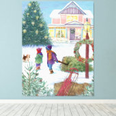 Toile Noël du réveil cardiaque (Insitu (Plancher de Bois))