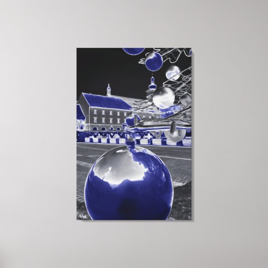 Toile Noël en bleu (Recto)