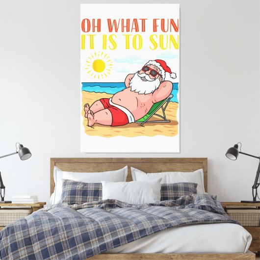 Toile Noël En juillet Funny Père Noël à Hawaii Vaca (Insitu(Chambre))
