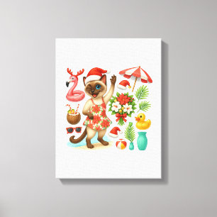 Toile Noël en juillet pour les amoureux de chats