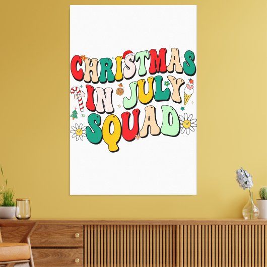 Toile Noël en Juillet Squad Drôle été Plage de Noël Va (Insitu(Salon))