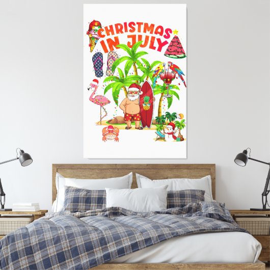 Toile Noël En Juillet Squad Père Noël Et Amis Xmas Boy (Insitu(Chambre))