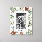 Toile Noël Joyeux Vacances Famille Photo Pine (Recto)